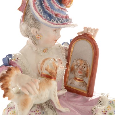 Lot 545 - Meissen figure with dog