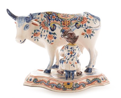 Lot 549 - 19th Century Dutch Delft cow group
