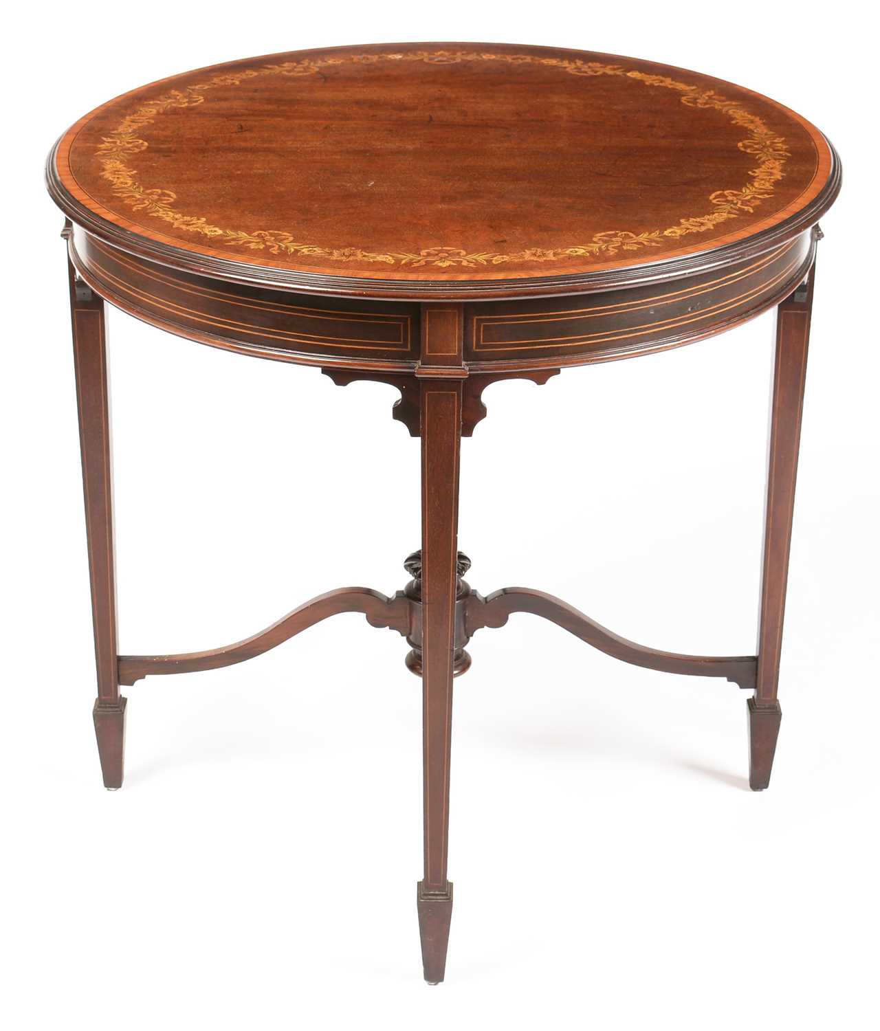Lot 876 - Edwardian inlaid and mahogany occasional table