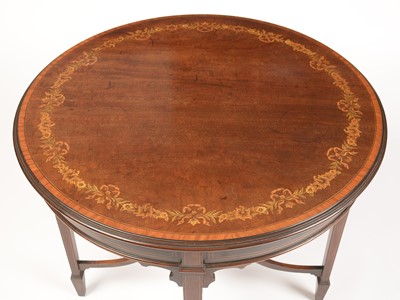 Lot 876 - Edwardian inlaid and mahogany occasional table