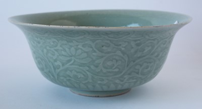 Lot 420 - Carved Celadon glazed bowl