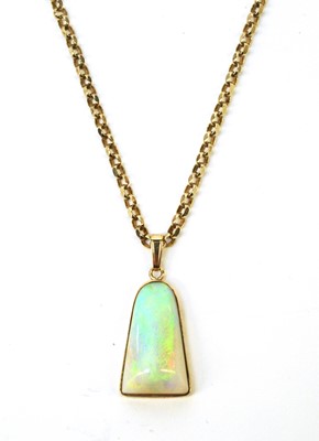 Lot 78 - An opal pendant on chain.
