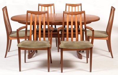 Lot 875 - G-Plan: a teak 'Fresco' oval extending dining table; and six dining chairs.