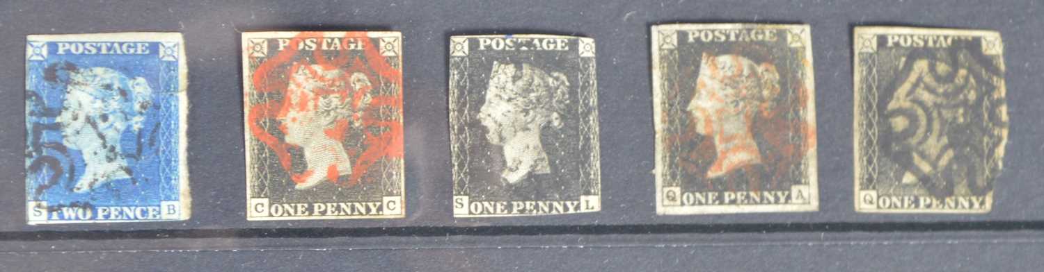 Lot 99 - GB penny blacks; and an 1840 2d. blue.