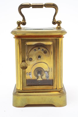 Lot 767 - Early 20th C French miniature carriage clock.