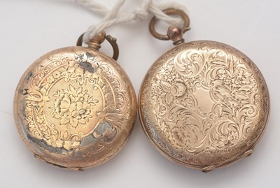 Lot 152 - Two gold fob watches