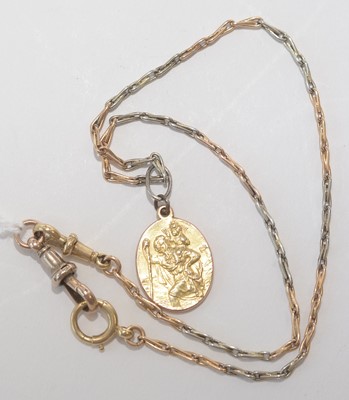 Lot 180 - Gold chain and St Christopher medal