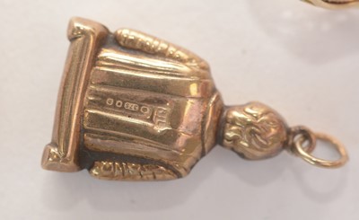 Lot 179 - Gold cufflinks and charms
