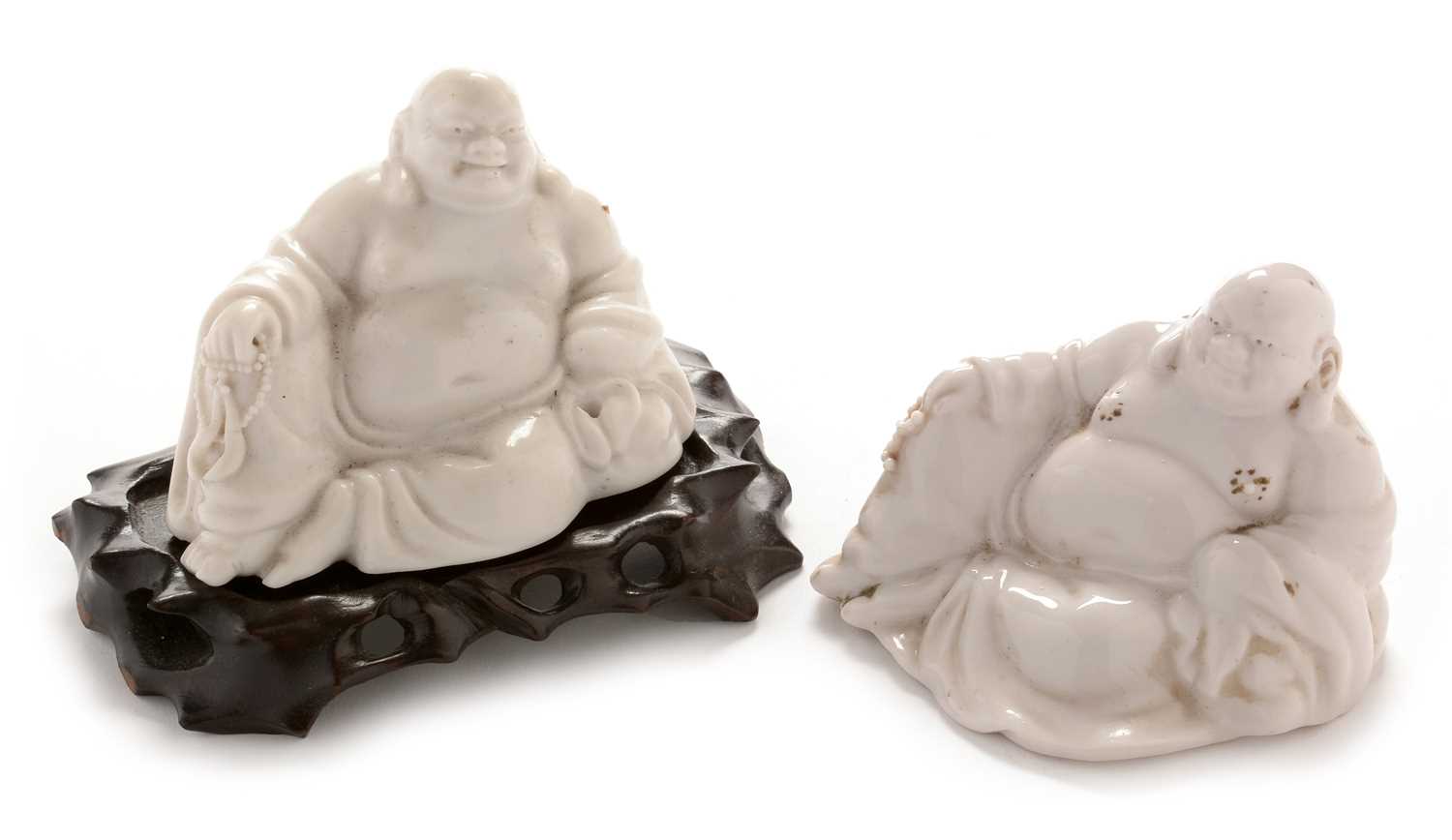 Lot 444 - Two Chinese blanc de chine figures of Putai