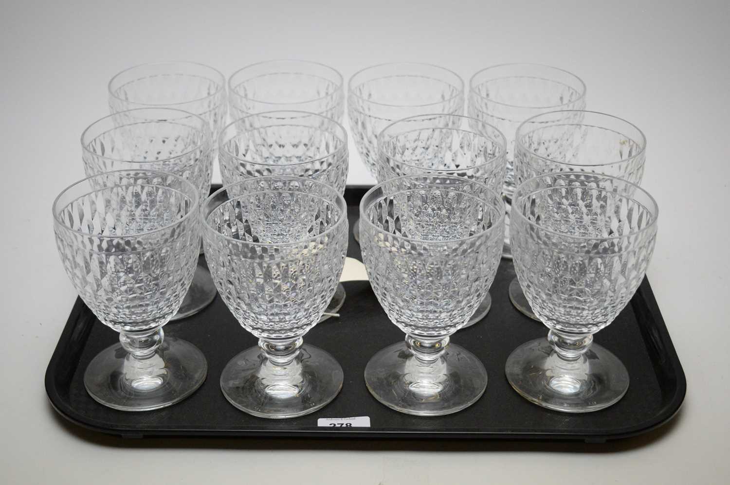 Lot 278 - Set of twelve Villeroy & Boch crystal U-shaped goblets.