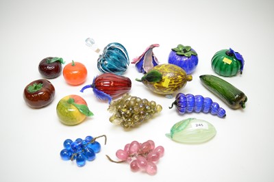 Lot 245 - A group of Venetian glass coloured modelled...