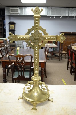 Lot 454A - A brass crucifix
