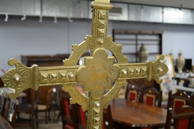 Lot 454 - A brass crucifix