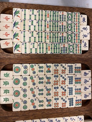 Lot 423 - Garrard & Co. mantel clock; and a Mahjong set.