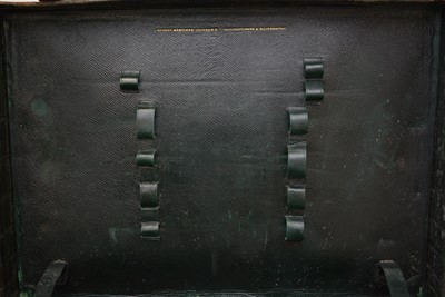 Lot 182 - Victorian green leather travelling case and contents.