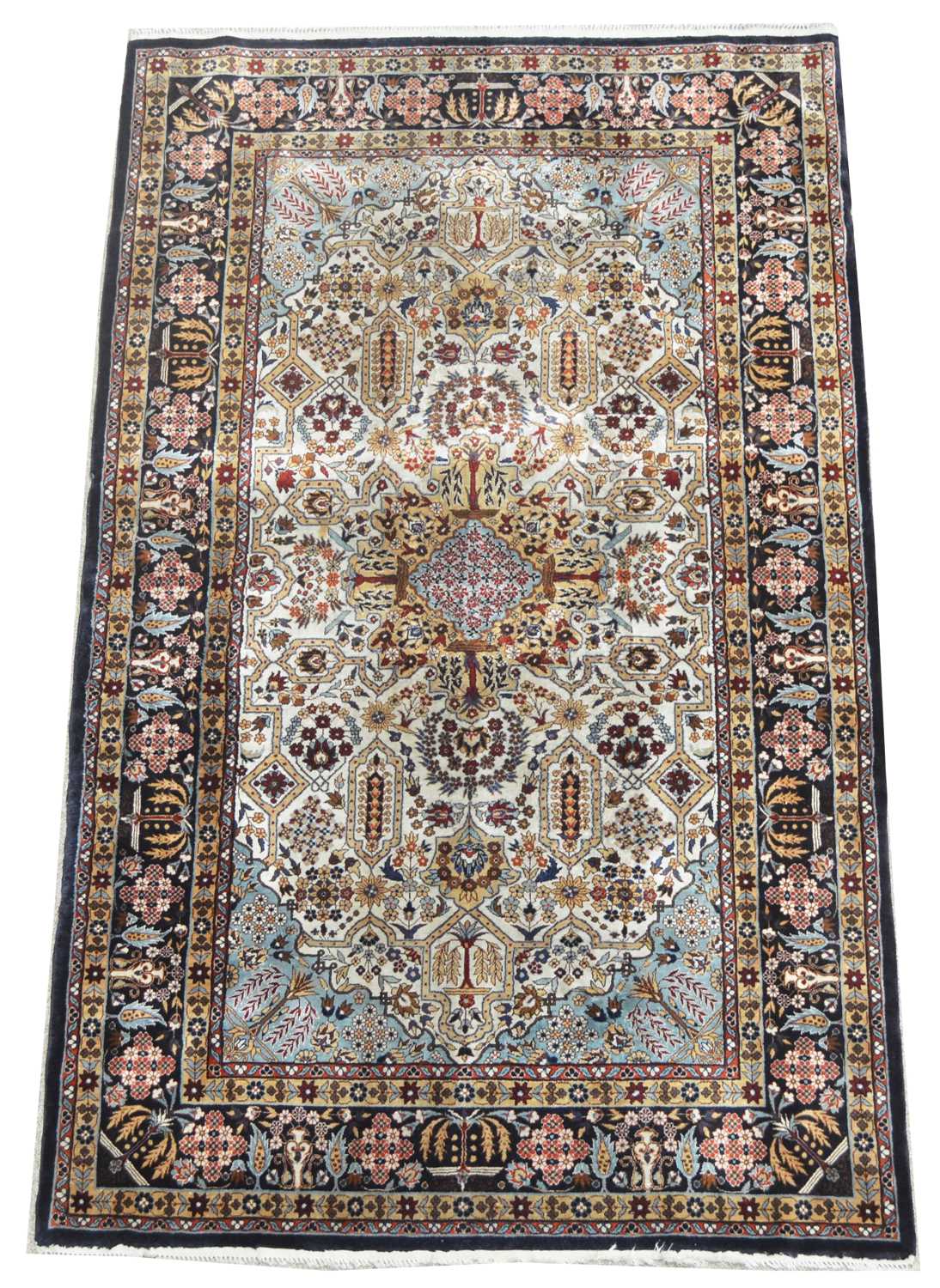 Lot 676 - Fine silk rug