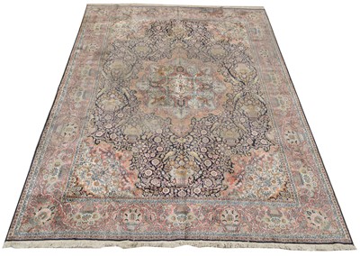 Lot 375 - Silk Kashan carpet
