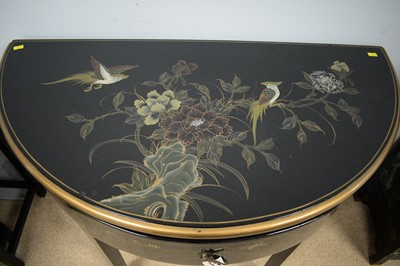 Lot 131 - Pair of 20th Century demi lune side tables.