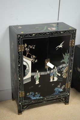 Lot 133 - 20th C painted side cabinet.