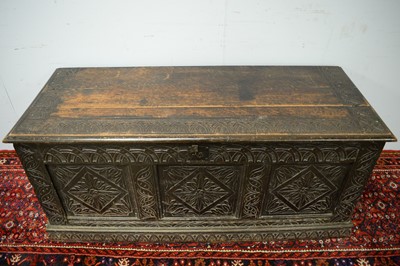 Lot 50 - An 18th Century and later oak blanket box