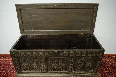 Lot 50 - An 18th Century and later oak blanket box