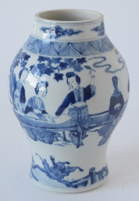 Lot 447 - Chinese blue and white vase and cover.