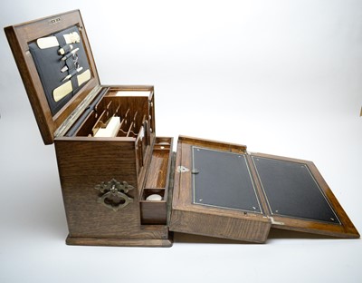 Lot 547 - Late Victorian oak correspondence box.
