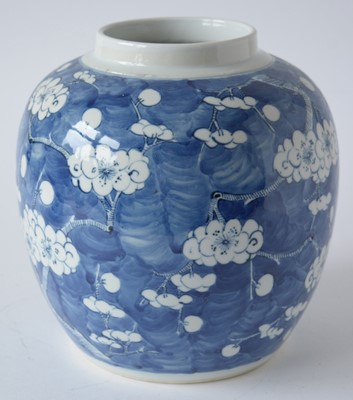 Lot 448 - Chinese blue and white ginger jar and cover.