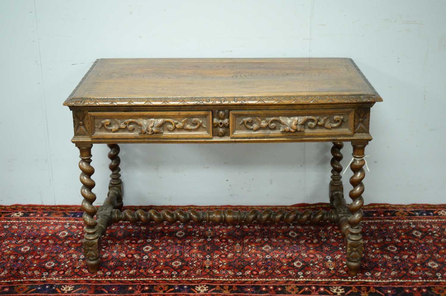 Lot 46 - Victorian oak writing desk.