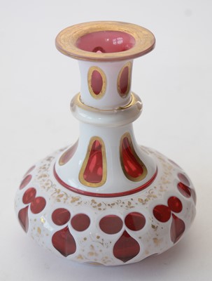 Lot 574 - Bohemian overlay scent bottle and a vase.