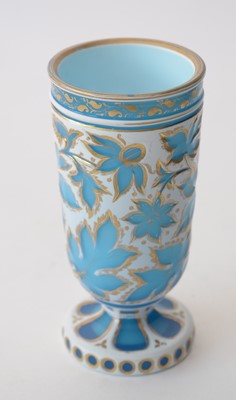 Lot 574 - Bohemian overlay scent bottle and a vase.