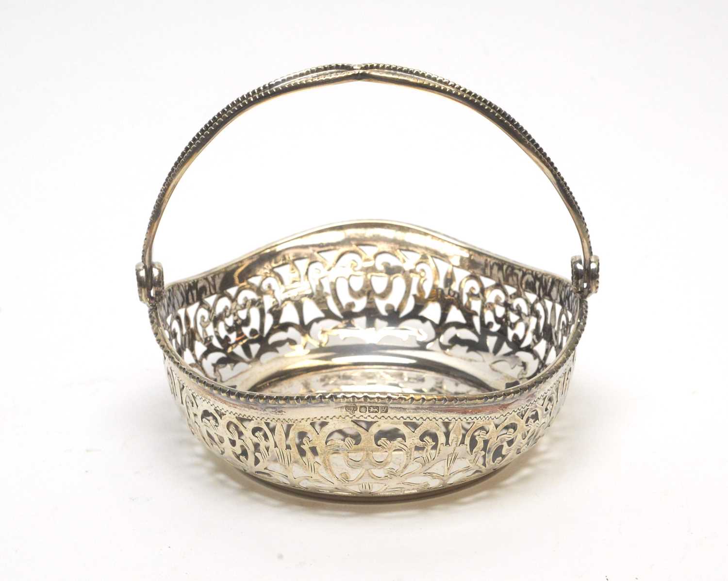 Lot 187 - A Queen Elizabeth II silver basket.