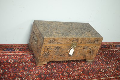 Lot 86 - Early 20th C Chinese camphor wood chest.