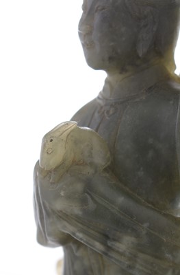 Lot 478 - Chinese soapstone figure Guanyin