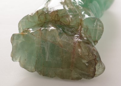 Lot 387 - Two Chinese green quartz figures of Guanyin