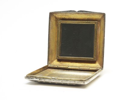 Lot 206 - Continental enamelled silver compact