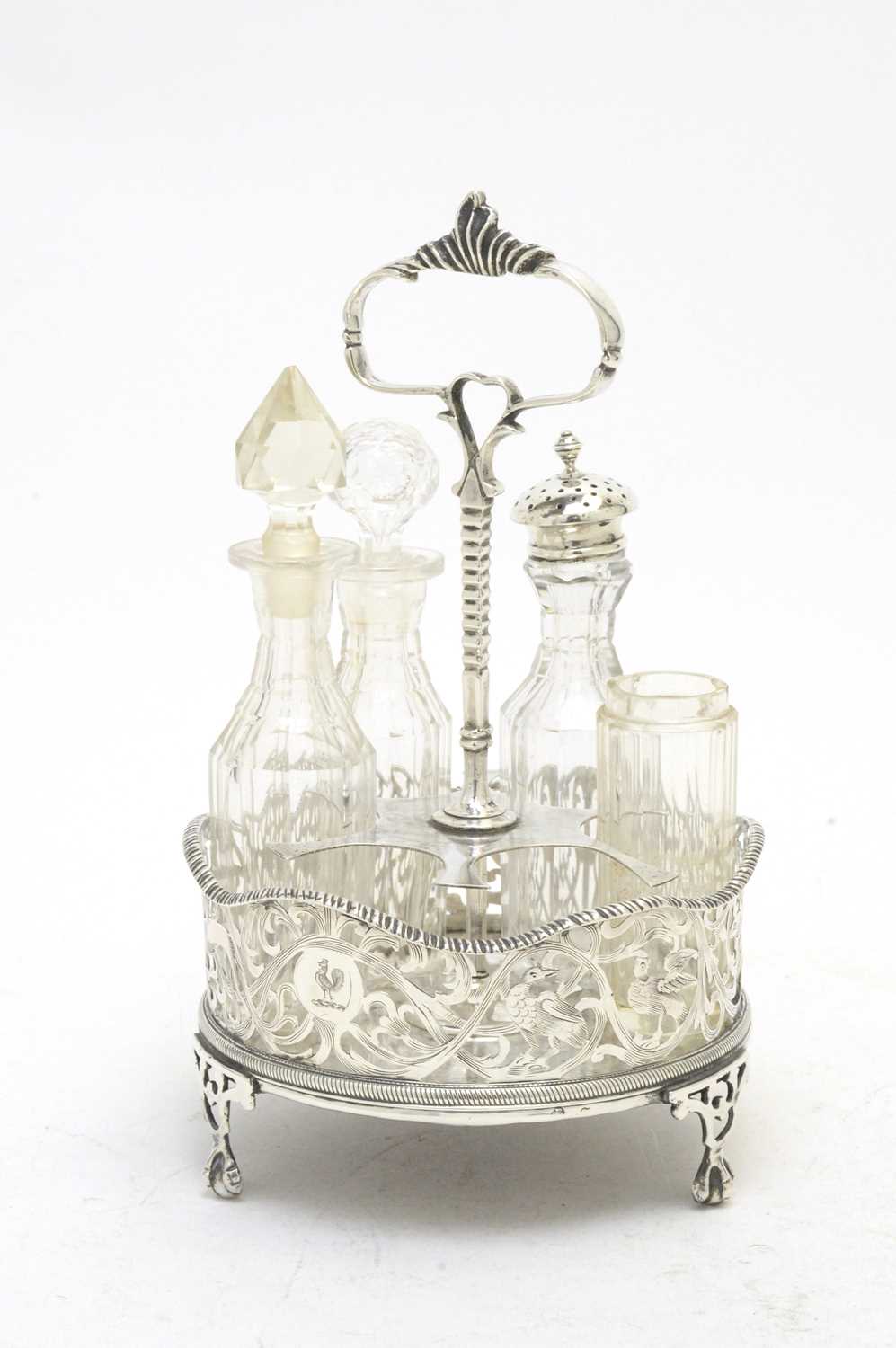 Lot 200 - A 19th C Continental condiment stand.
