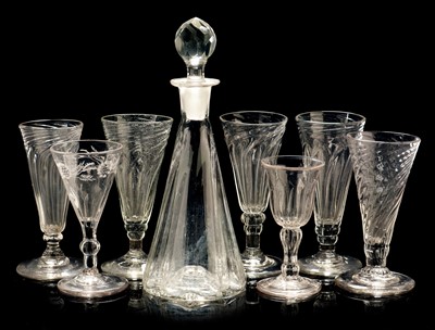 Lot 562 - Seven glasses and small decanter