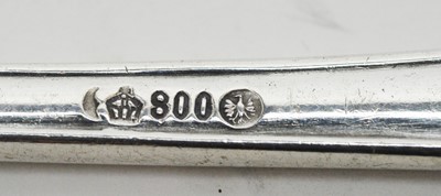 Lot 198 - A part suite of German 800 standard silver cutlery.