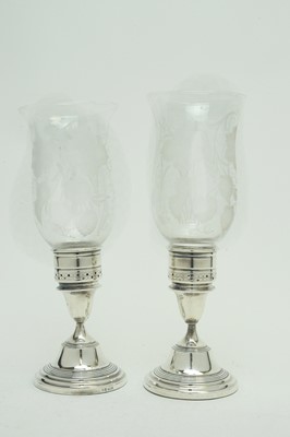 Lot 188 - A pair of Elizabeth II silver candlesticks.