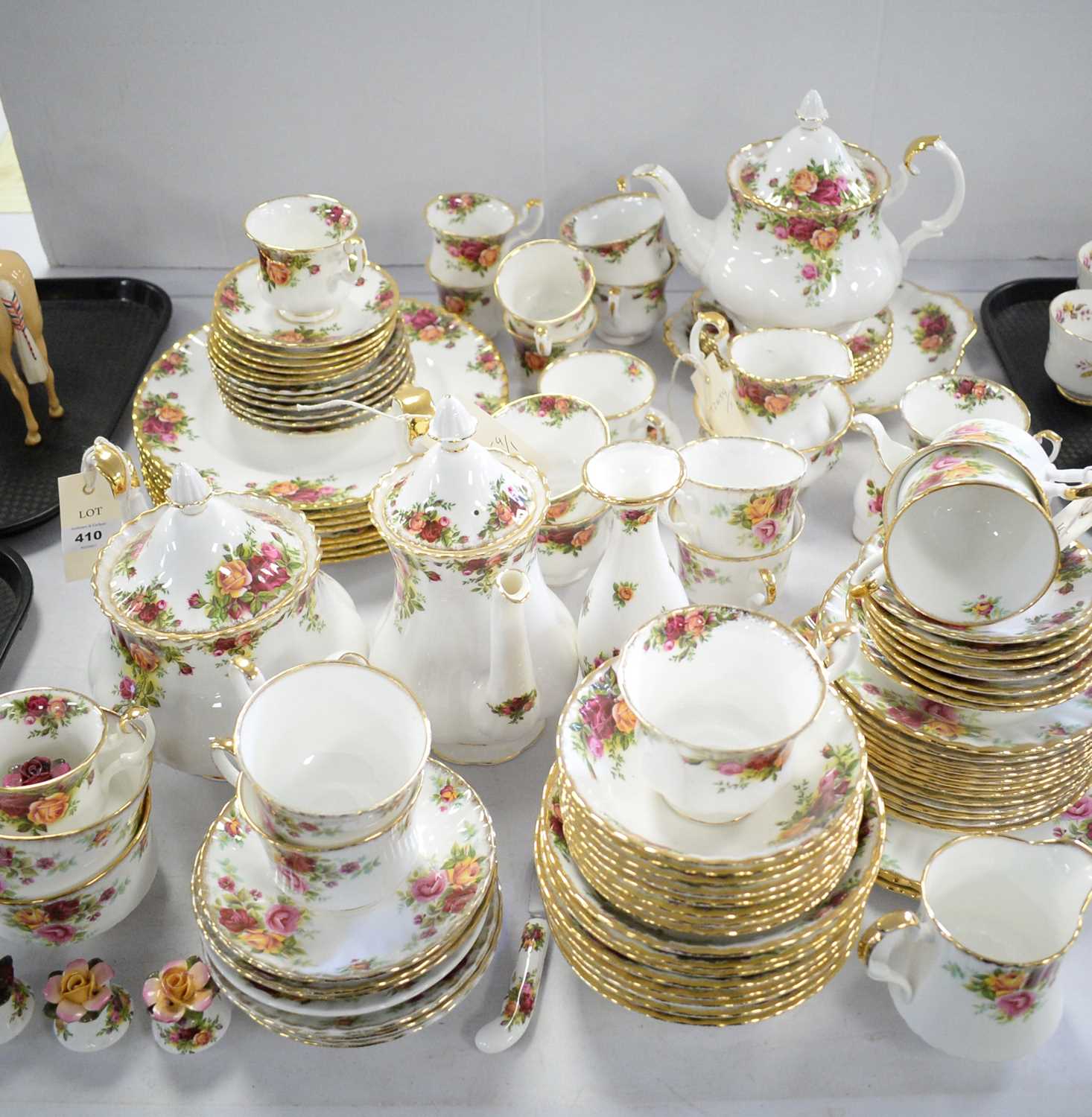 Lot 410 - Large qty. of Royal Albert 'Old Country Roses' tea and dinner ware.