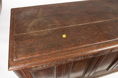 Lot 892 - An oak coffer with 18th C elements.