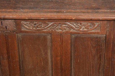 Lot 892 - An oak coffer with 18th C elements.