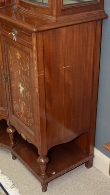 Lot 889 - Edwardian mahogany and inlaid display cabinet.