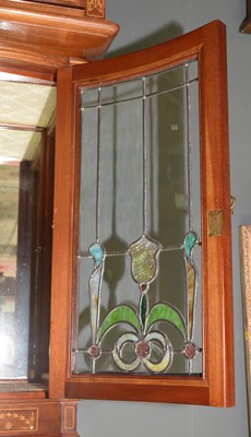 Lot 889 - Edwardian mahogany and inlaid display cabinet.