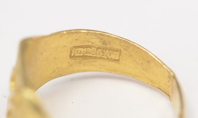 Lot 239 - Chinese high carat gold signet ring.