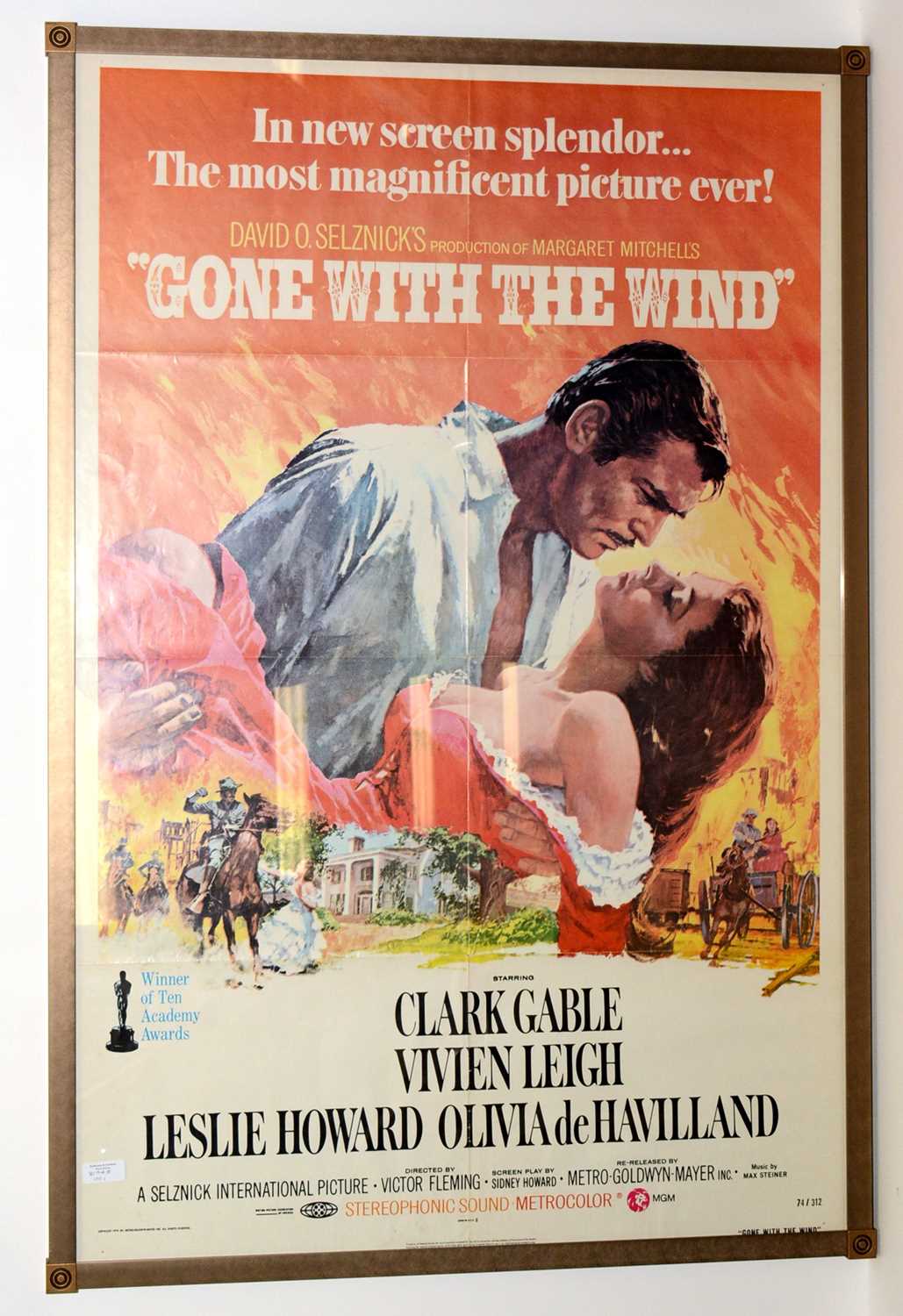 Lot 1287 - Movie poster for "Gone with the Wind"