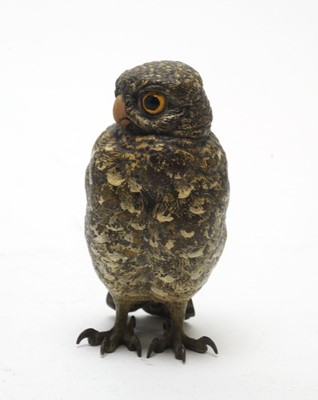 Lot 811 - Franz Bergman cold painted bronze owl