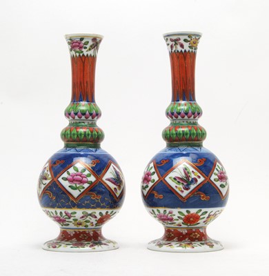 Lot 550 - Pair 19th Century Meissen Chinese style vases