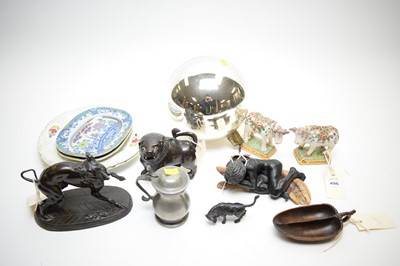 Lot 496 - Mirrored witches ball; and other decorative household items.